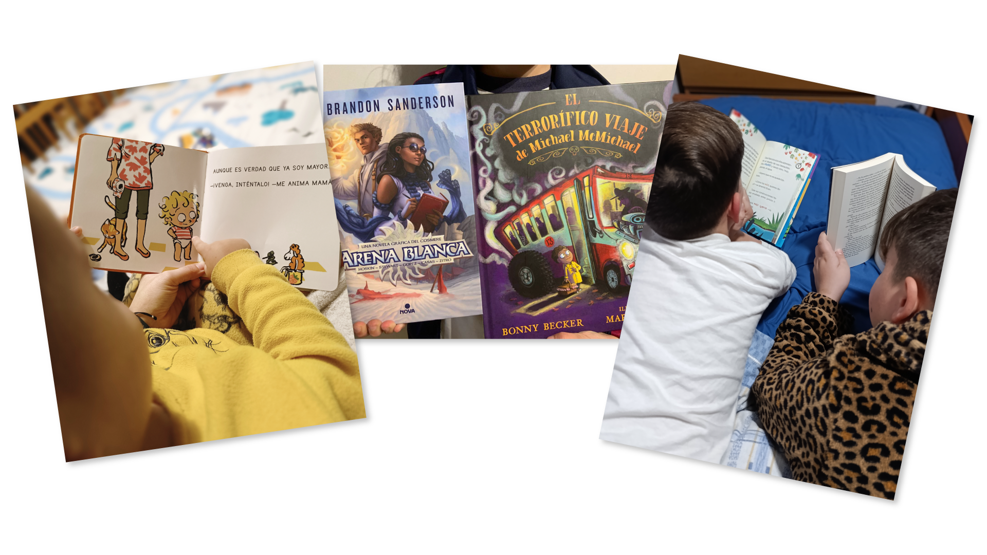 Los ganadores del concurso con los libros que han elegido